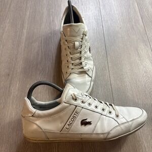 Lacoste Chaymon 0120 2 CMA Mens Size 9.5 White Athletic Casual Shoes Sneakers